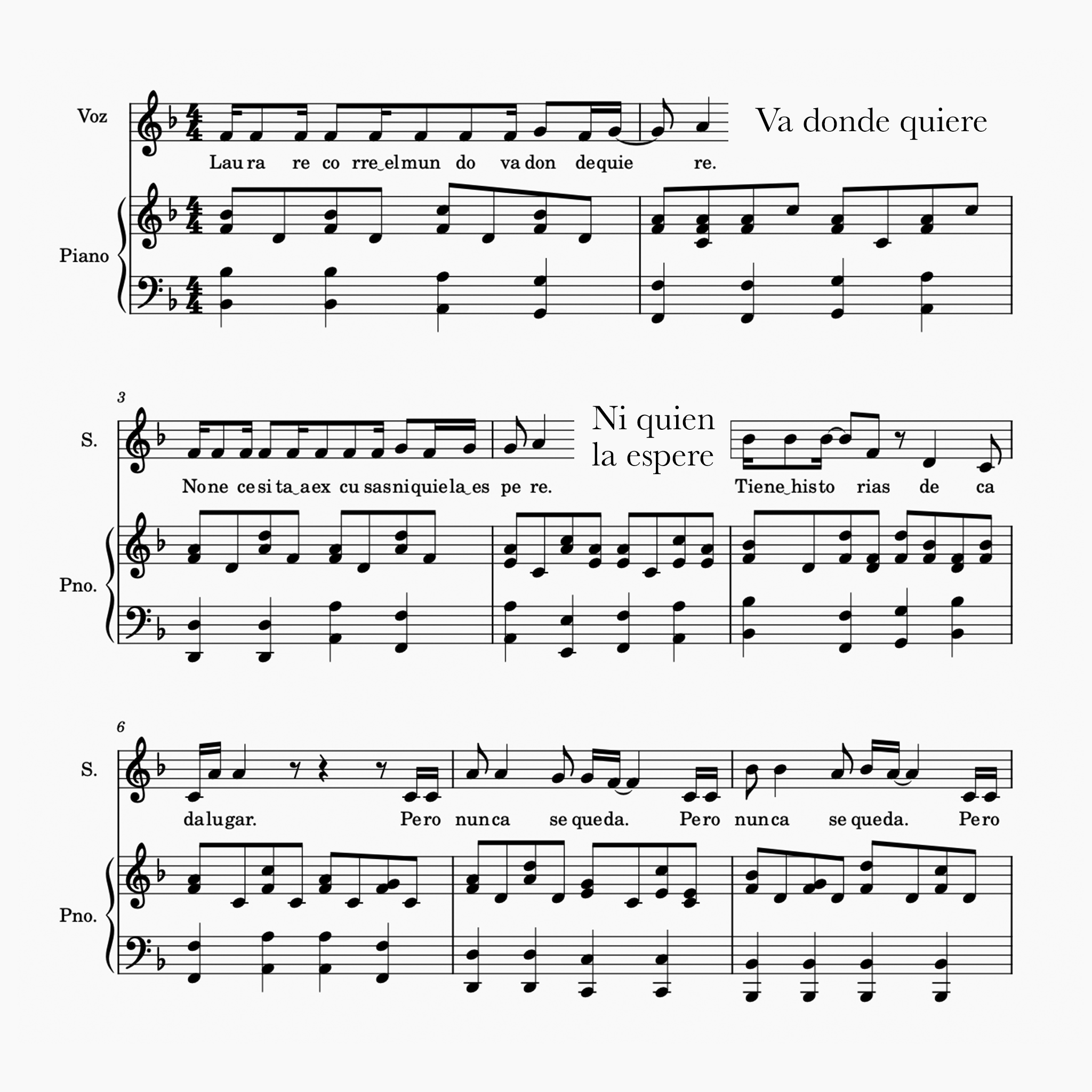 Partitura del regalo para Laura