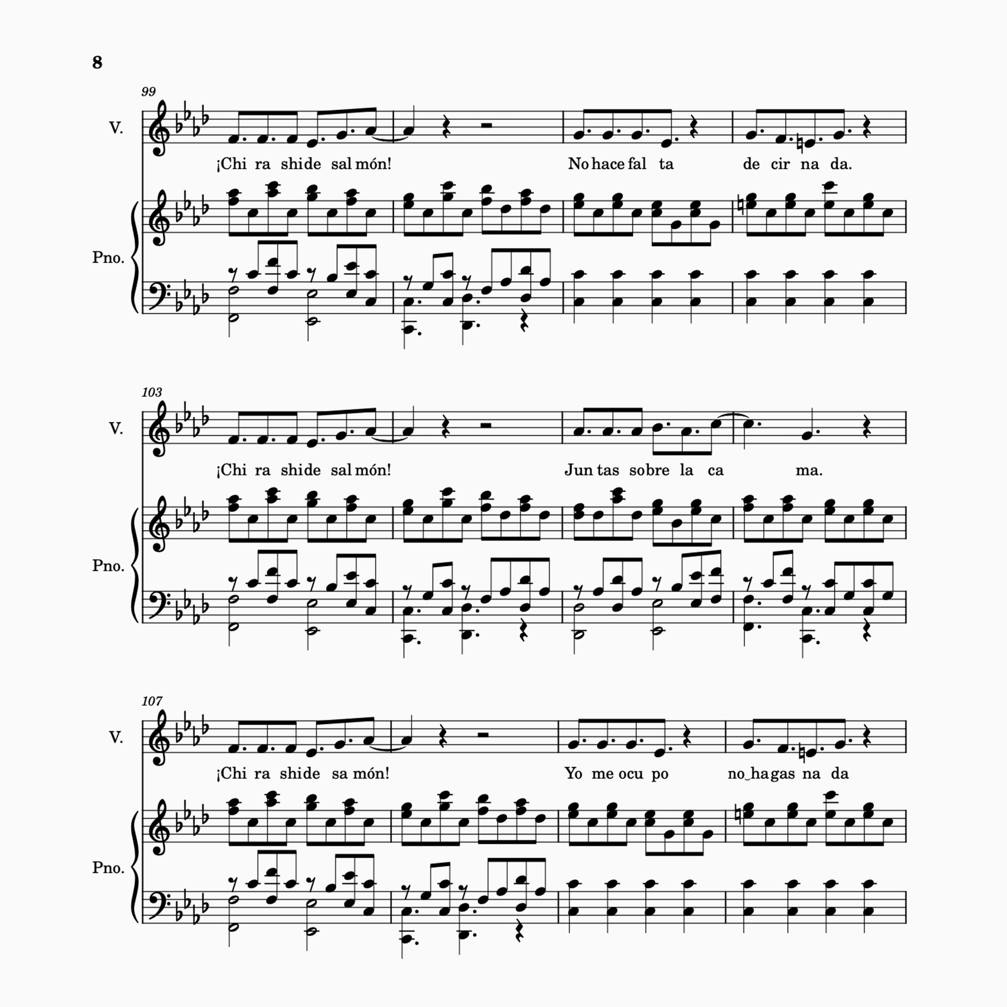 Partitura del regalo para María
