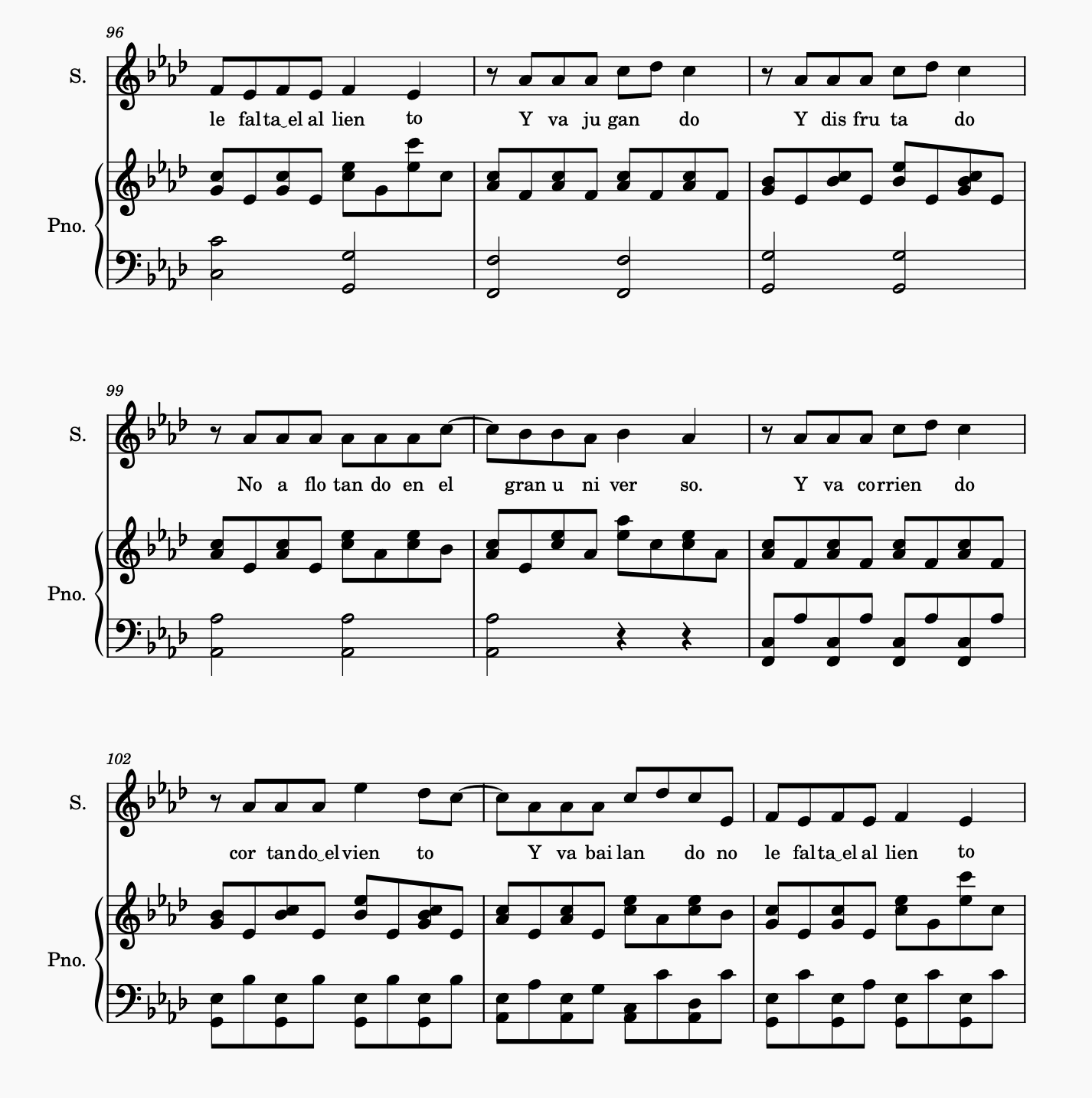 Partitura del regalo para Noa